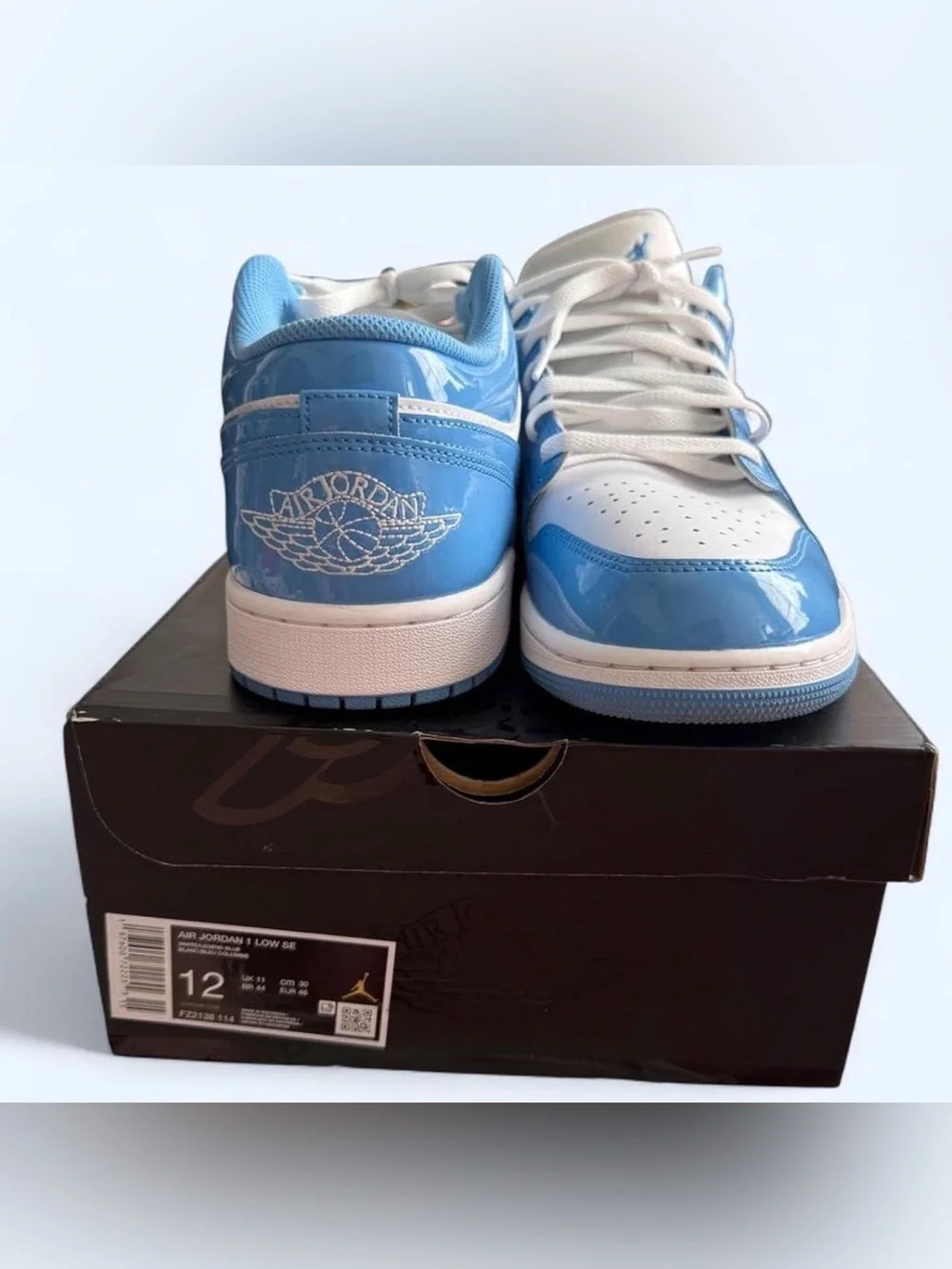 Jordan Low-Top Athletic Sneakers in White and Light Blue
